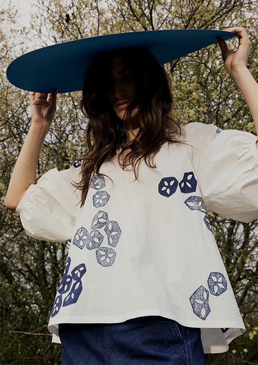 Seed Block Print Cotton Top