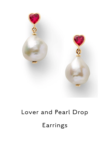 Lover and Pearl Drop Earrings 