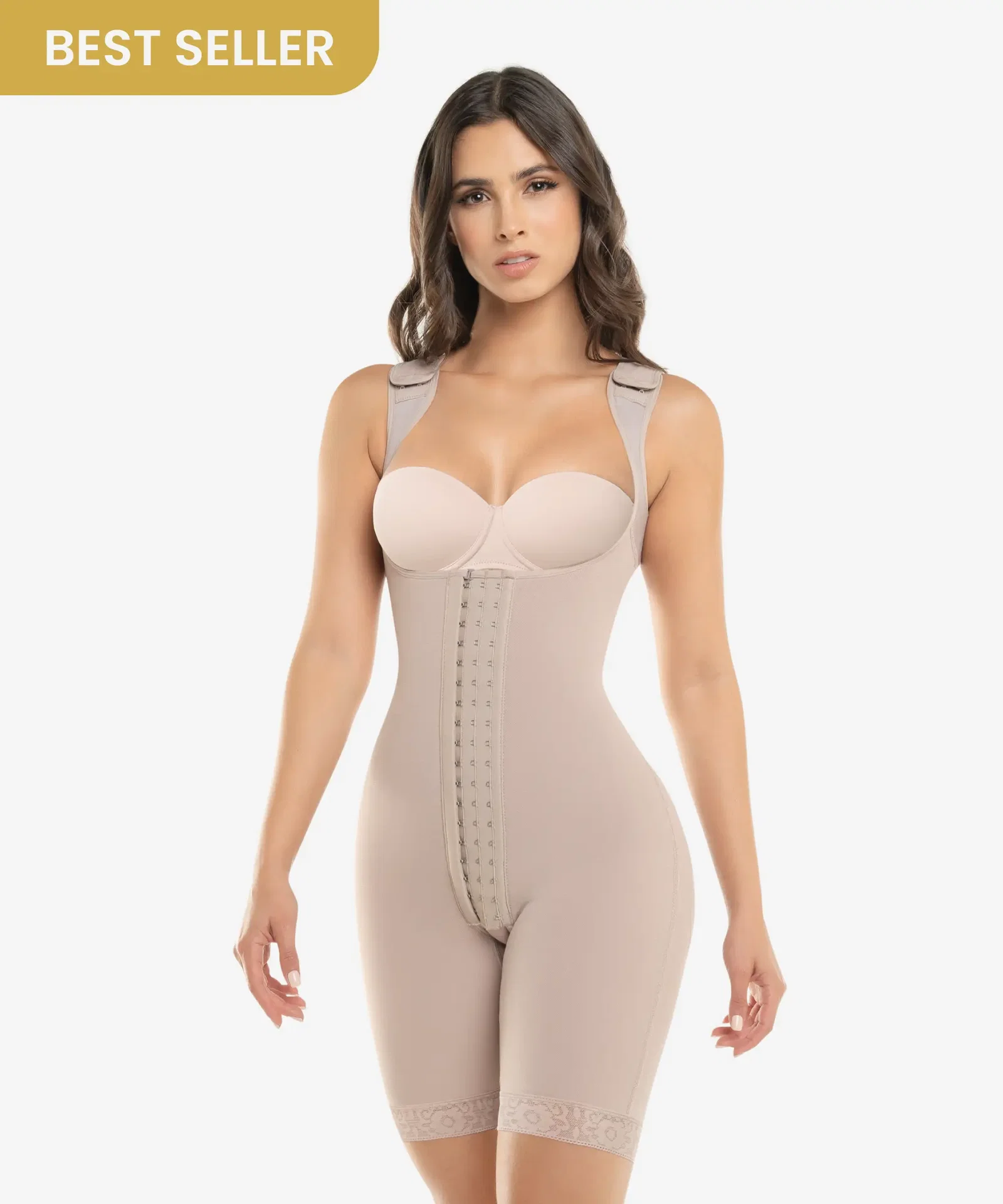 High control mid-thigh bodysuit