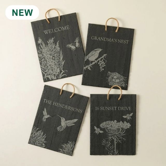 Garden Greeting Personalized Slate Sign