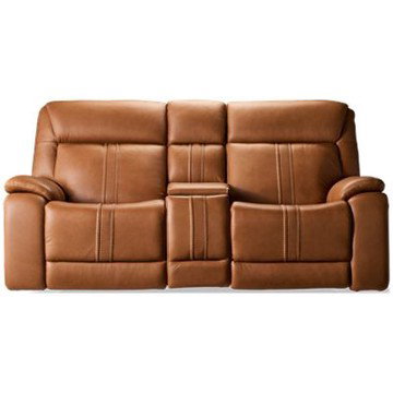 Game Time Leather Dual Power Loveseat - Tilt Power Headrest - Immersive Sound - Lumbar Support - Massage & Heat - Center Console