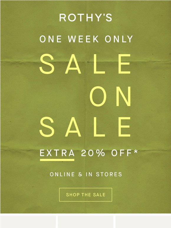 SALE ON SALE: EXTRA 20% OFF 🤩