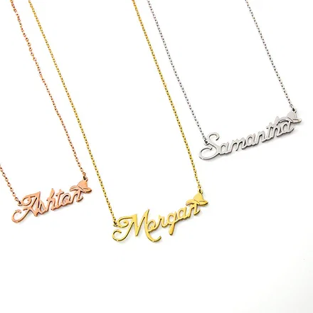 Personalized Script Name Necklace with Cowboy Hat