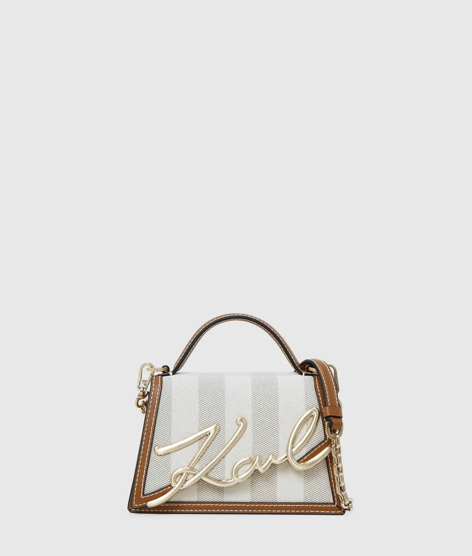 Image of K/Signature striped crossbody bag