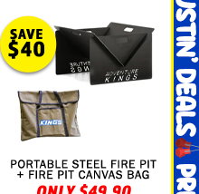 Portable Steel Fire Pit + Fire Pit Canvas Bag