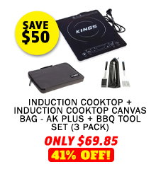 Induction Cooktop + Induction Cooktop Canvas Bag - AK Plus + BBQ Tool Set (3 Pack)