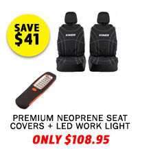 Premium Neoprene Seat Covers + LED Work Light