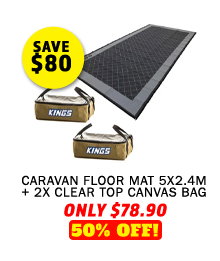 Caravan Floor Mat 5x2.4m + 2x Clear Top Canvas Bag
