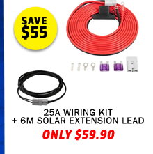 25A Wiring Kit + 6m Solar Extension Lead
