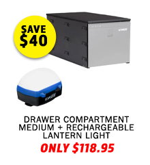 Drawer Compartment Medium + Rechargeable Lantern Light