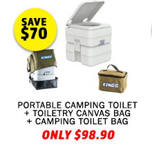 Portable Camping Toilet + Toiletry Canvas Bag + Camping Toilet Bag