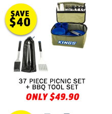 37 Piece Picnic Set + BBQ Tool Set
