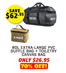 80L Extra-Large PVC Duffle Bag + Toiletry Canvas Bag