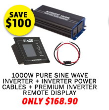 1000W Pure Sine Wave Inverter + Inverter Power Cables + Premium Inverter Remote Display