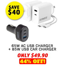 65W AC USB Charger + 85W USB Car Charger