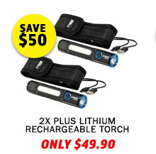 2x Plus Lithium Rechargeable Torch
