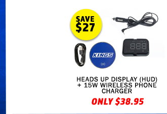 Heads Up Display (HUD) + 15W Wireless Phone Charger
