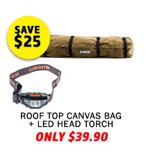 Roof Top Canvas Bag + LED Head Torch