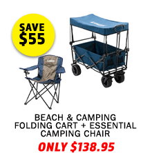 Beach & Camping Folding Cart + Essential Camping Chair