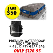 Premium Waterproof Roof Top Bag + 48L Dirty Gear Bag