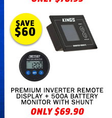 Premium Inverter Remote Display + 500A Battery Monitor With Shunt