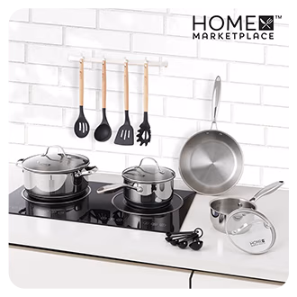 378778 16-Pc. Stainless Steel Cookware Set by Home Marketplace