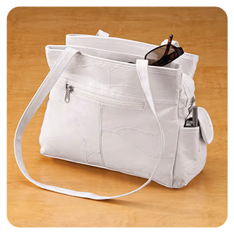 344917 White Leather Handbag
