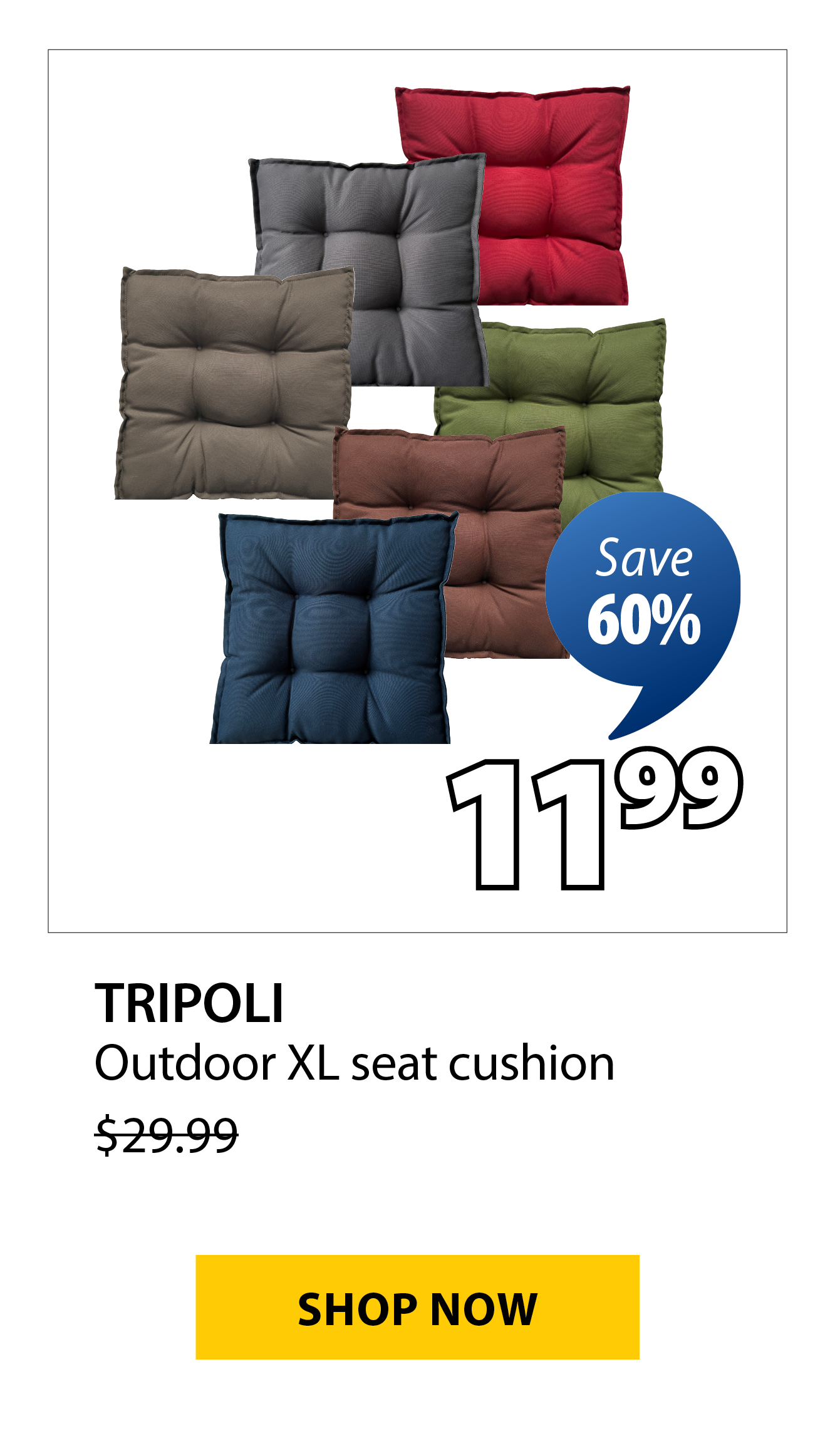 TRIPOLI Outdoor XL seat cushion | Save 30%
