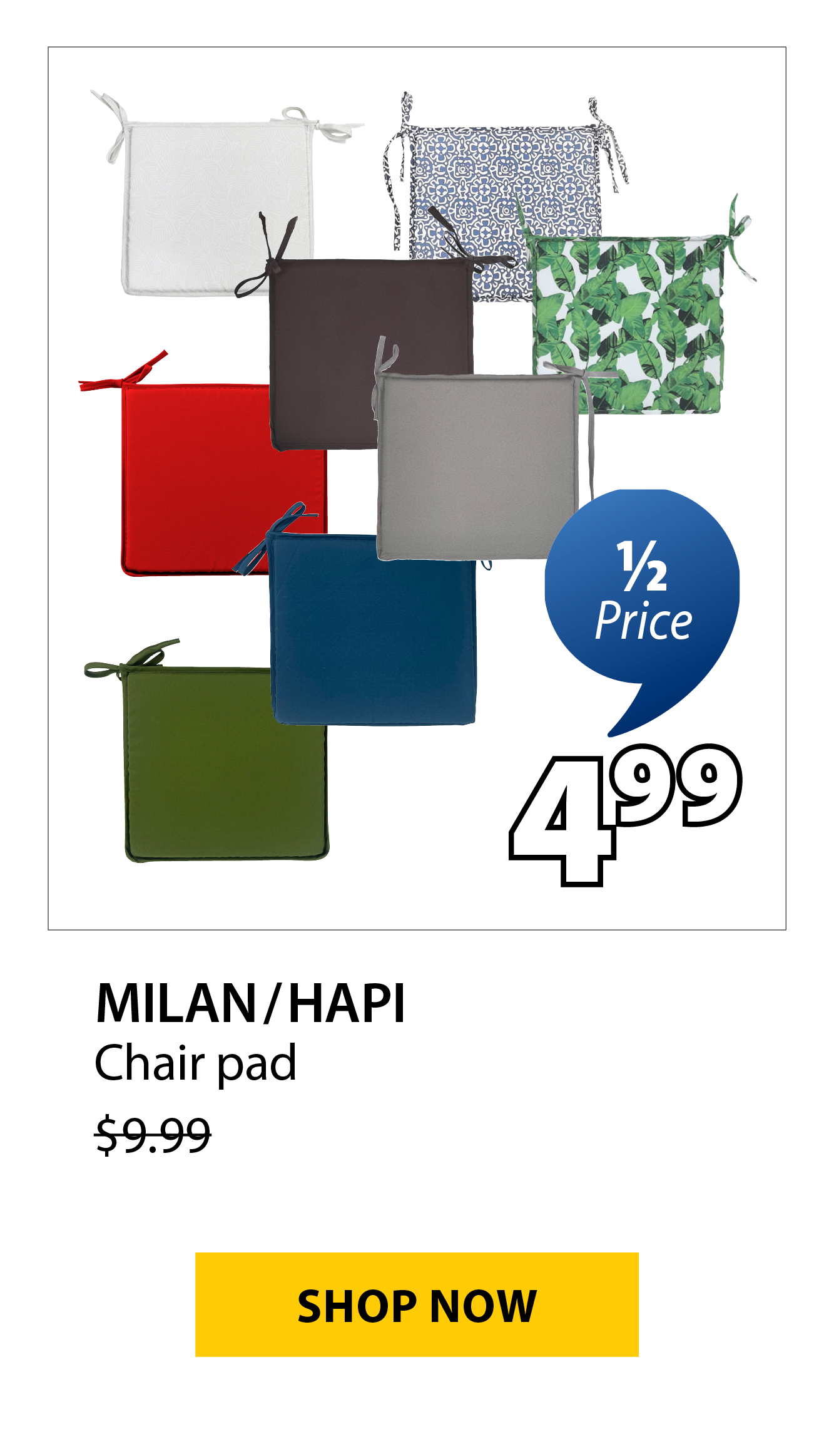 MILAN / HAPI Chair pad | 1/2 Price