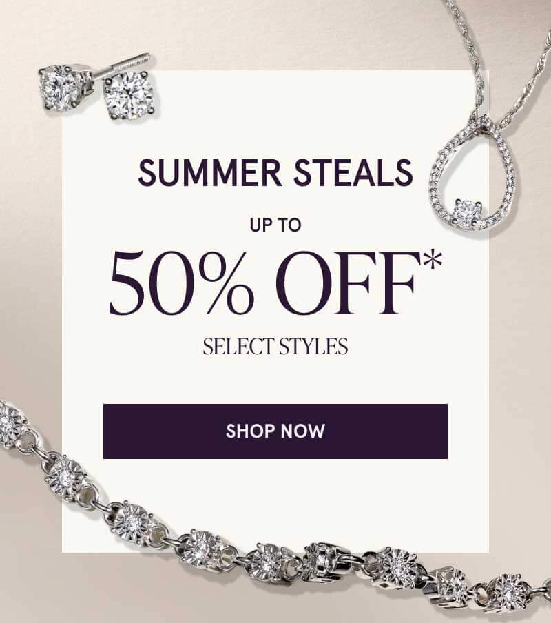 Diamond pendant necklace, tennis bracelet & round studs.  Summer steals. Up to 50% OFF Select Styles. Click here to shop now