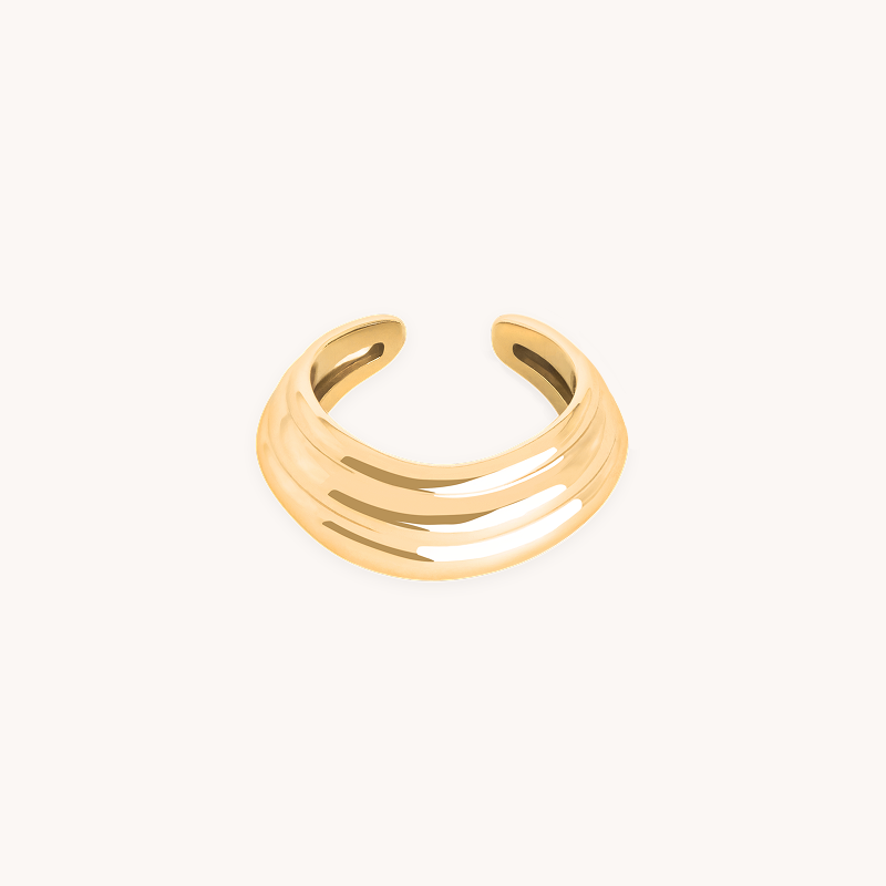 Ripple Wave Ear Cuff in Gold