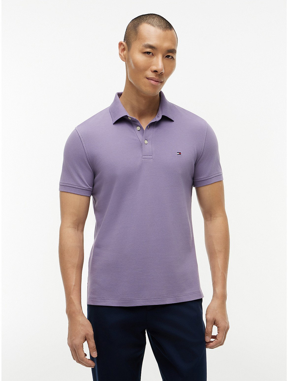 Image of Slim Fit Stretch Pique Polo