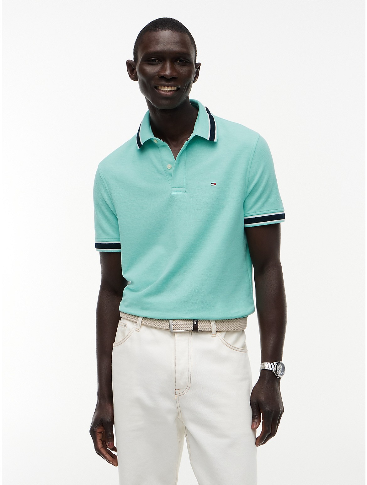 Image of Regular Fit Tipped Wicking Polo
