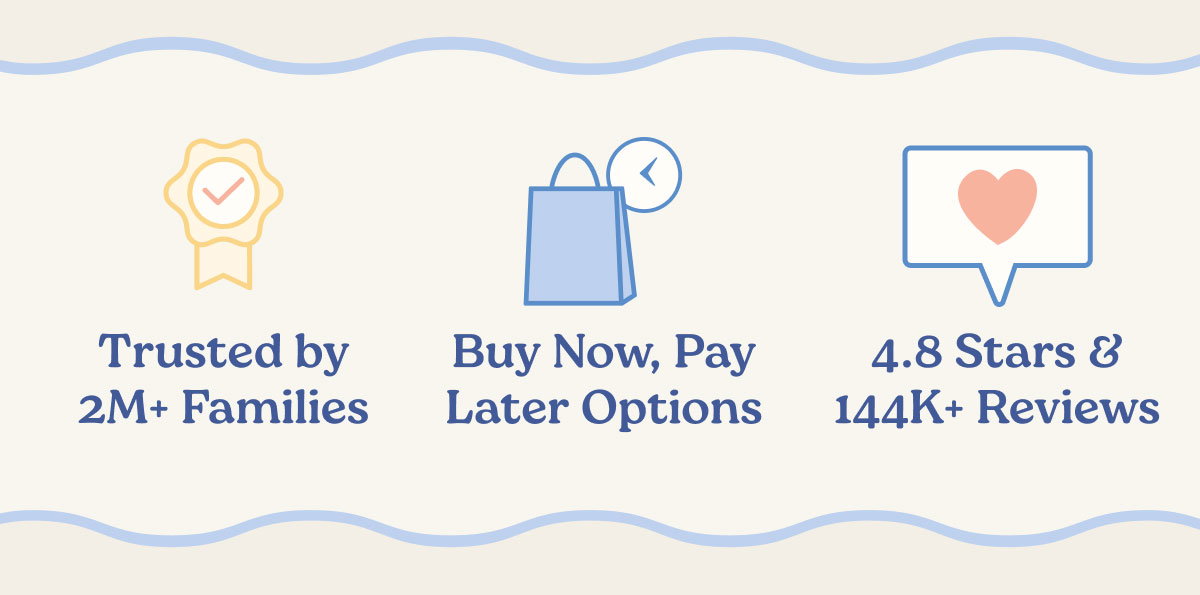Trusted by 2M+ Families | Buy Now, Pay Later Options | 4.8 Stars & 144K+ Reviews