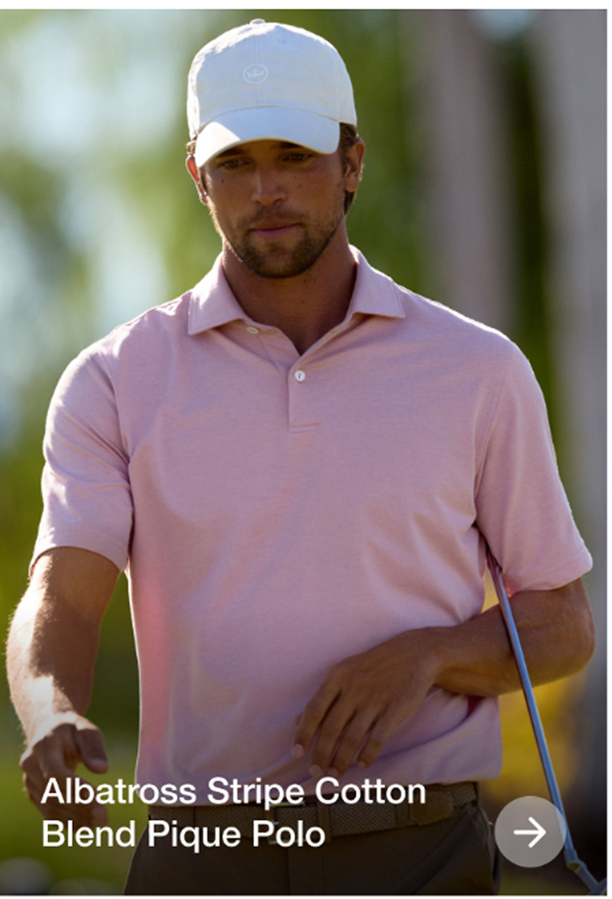 Albatross Stripe Cotton Blend Pique Polo 