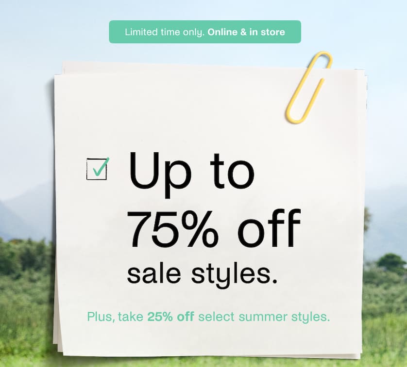 Up to 75% Off Sale Styles