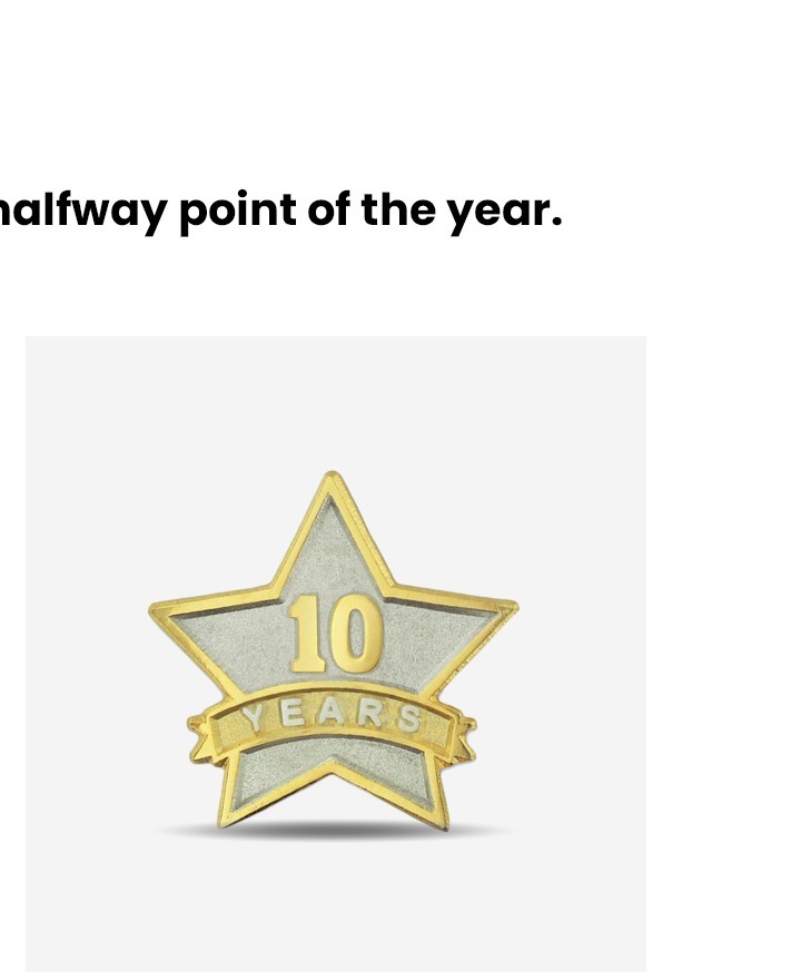 Years of Service Star Pins