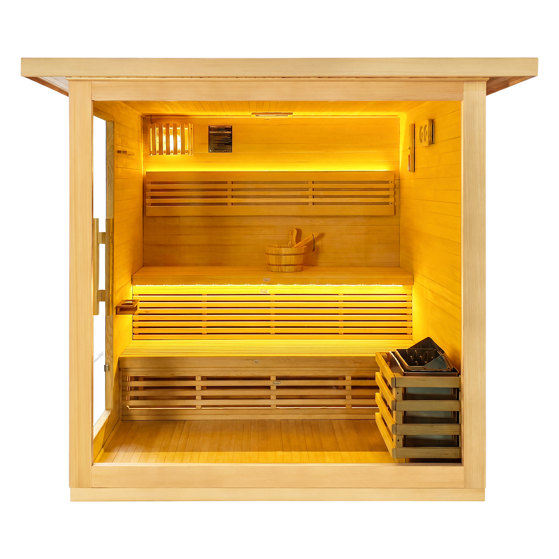 Elva 4 Person Hemlock Traditional Indoor Home Sauna
