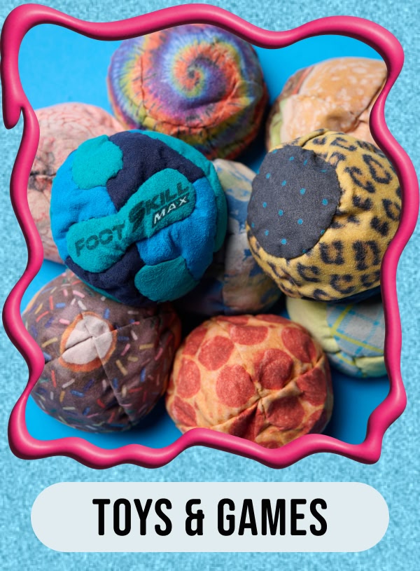 Shop toys, games and more - featuring new hacky sacks