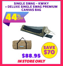 Single Swag - Kwiky + Deluxe Single Swag Premium Canvas Bag