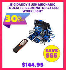 Big Daddy Bush Mechanic Toolkit + Illuminator 24 LED Work Light