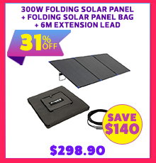 300W Folding Solar Panel + Folding Solar Panel Bag + 6m Extension Lead