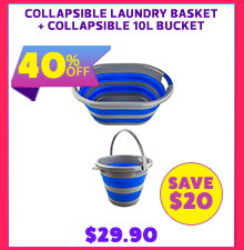 Collapsible Laundry Basket + Collapsible 10L Bucket