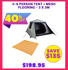 4-6 Person Tent + Mesh Flooring - 3 x 3m