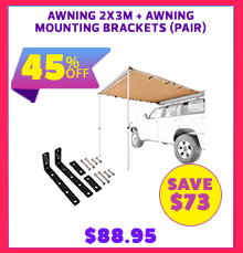 Awning 2x3m + Awning Mounting Brackets (Pair)