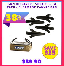 Gazebo Saver - Supa Peg - 4 Pack + Clear Top Canvas Bag