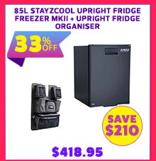 85L Stayzcool Upright Fridge Freezer MKII + Upright Fridge Organiser