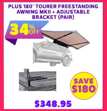 Plus 180° Tourer Freestanding Awning MKII + Freestanding Awning Adjustable Bracket (Pair)