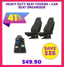 Heavy Duty Seat Covers + Car Seat Organiser
