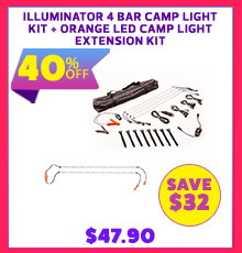 Illuminator 4 Bar Camp Light Kit + Orange LED Camp Light Extension Kit